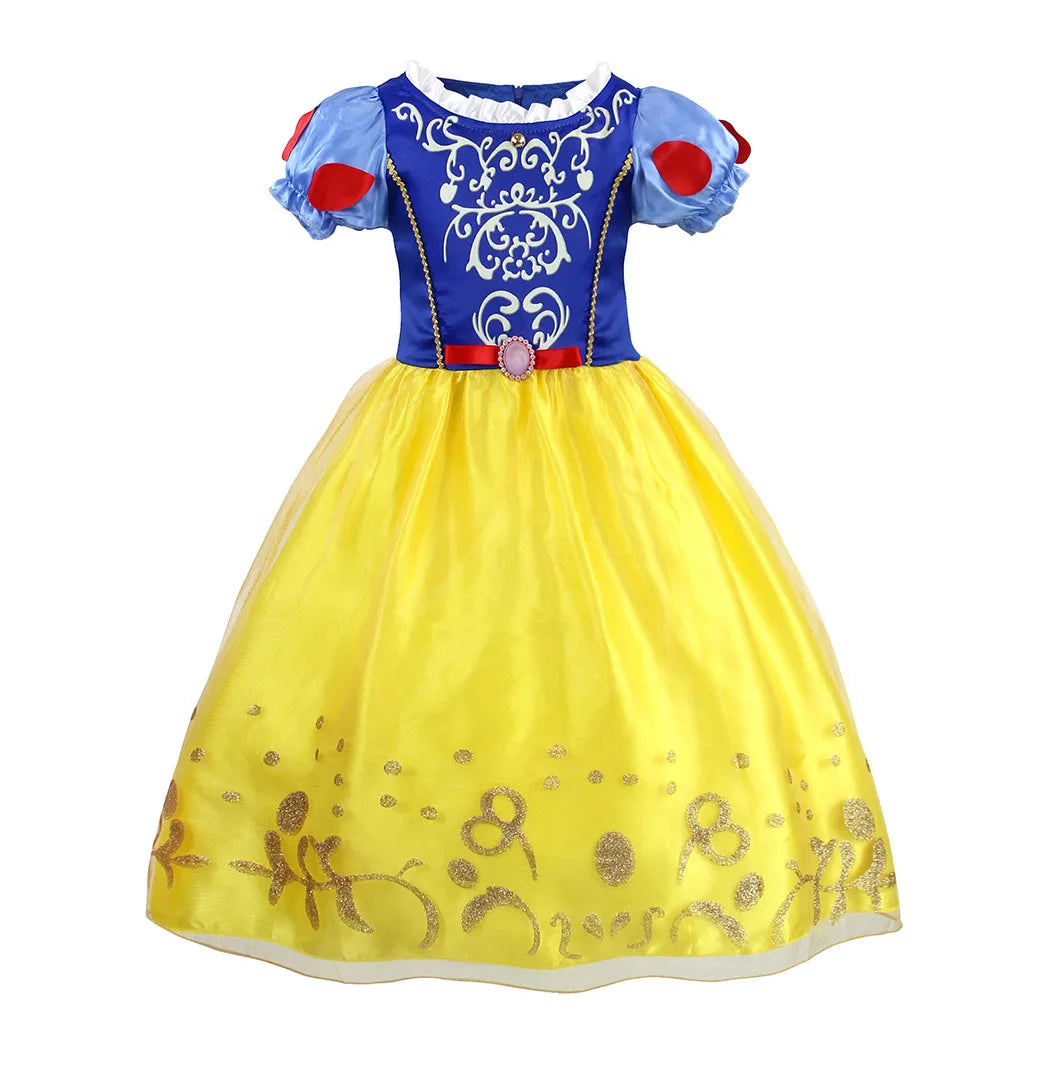 Disney Kids Princess Costume Elsa Anna Halloween Dress Girl Jasmine Moana Dinner Dress Rapunzel Mermaid Pageant Disguise 3-10Y Good Vibrations