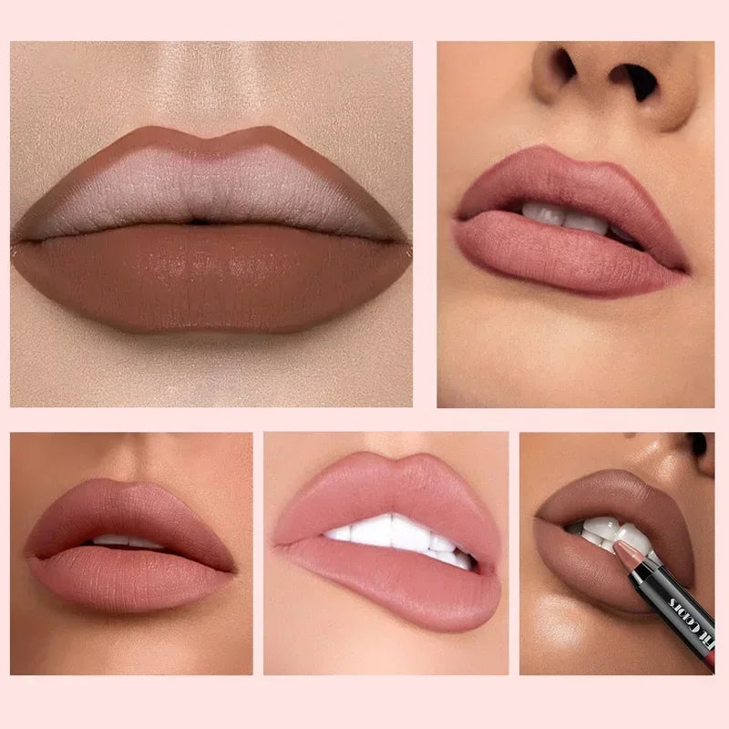 1PC Matte Lip Liner Pencil Lip Outline Contouring Lasting Waterproof Lipstick Crayon Pigments Moisturizing Lip Balm Cosmetics Good Vibrations