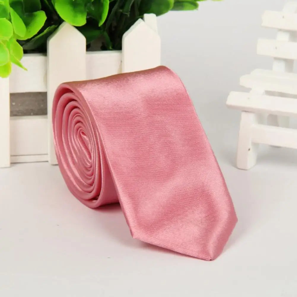 Mans Accessories Slim Skinny Tie for Men Jacquard Woven Solid Champagne Orange Red Purple Blue Ties Wedding Necktie corbatas par Good Vibrations
