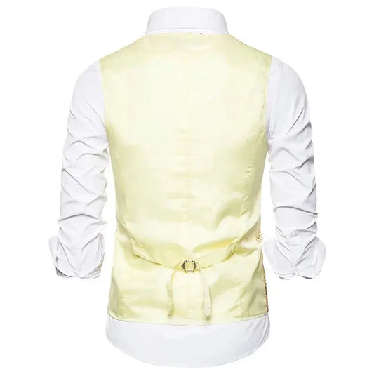 Gold Men's Sequin Vest Jacket, Single-breasted V-neck Sleeveless Vests Coat, Wedding Party Waistcoat Silver Blue Purple Red Tops Good Vibrations