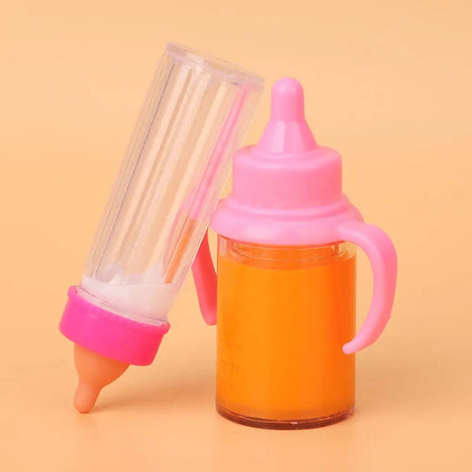 18inch Baby Doll Magic Milk Juice Bottles+Pacifier Bibs fit Newborn Baby Dolls, Plastic Nipple Bottle For Toys Reborn Dolls Good Vibrations