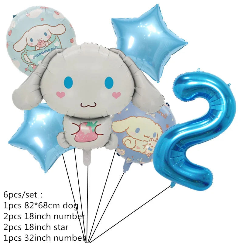 Cinnamorolls Birthday Party Decoration Tableware Set Balloons Cup Plate Banner for Kids Party Favors Baby Shower Supplies Good Vibrations