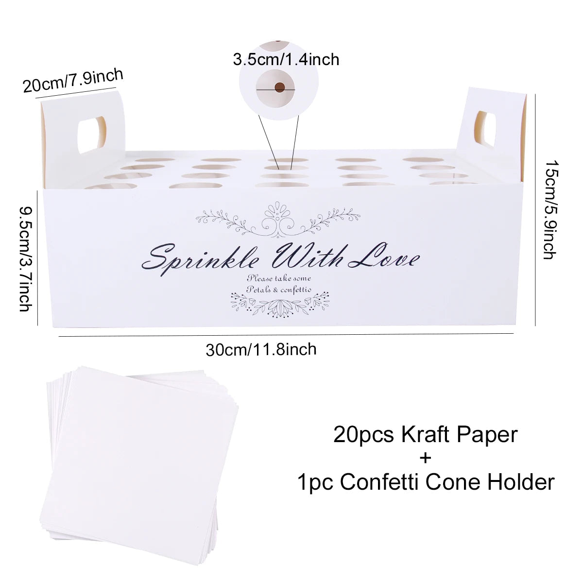 Wedding Tray Confetti Cone Stand Box Kraft Paper Tray Rustic Wedding Decoration Wedding Confetti Cones Cones Wedding Set supply Good Vibrations