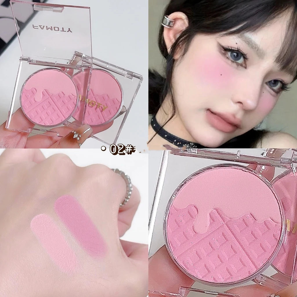 Monochrome Blush Palette, Powder Palette Multi-Colored Blush Powder Blushing Rose, Matte, Bold, Lightweight, Blends Easily Good Vibrations