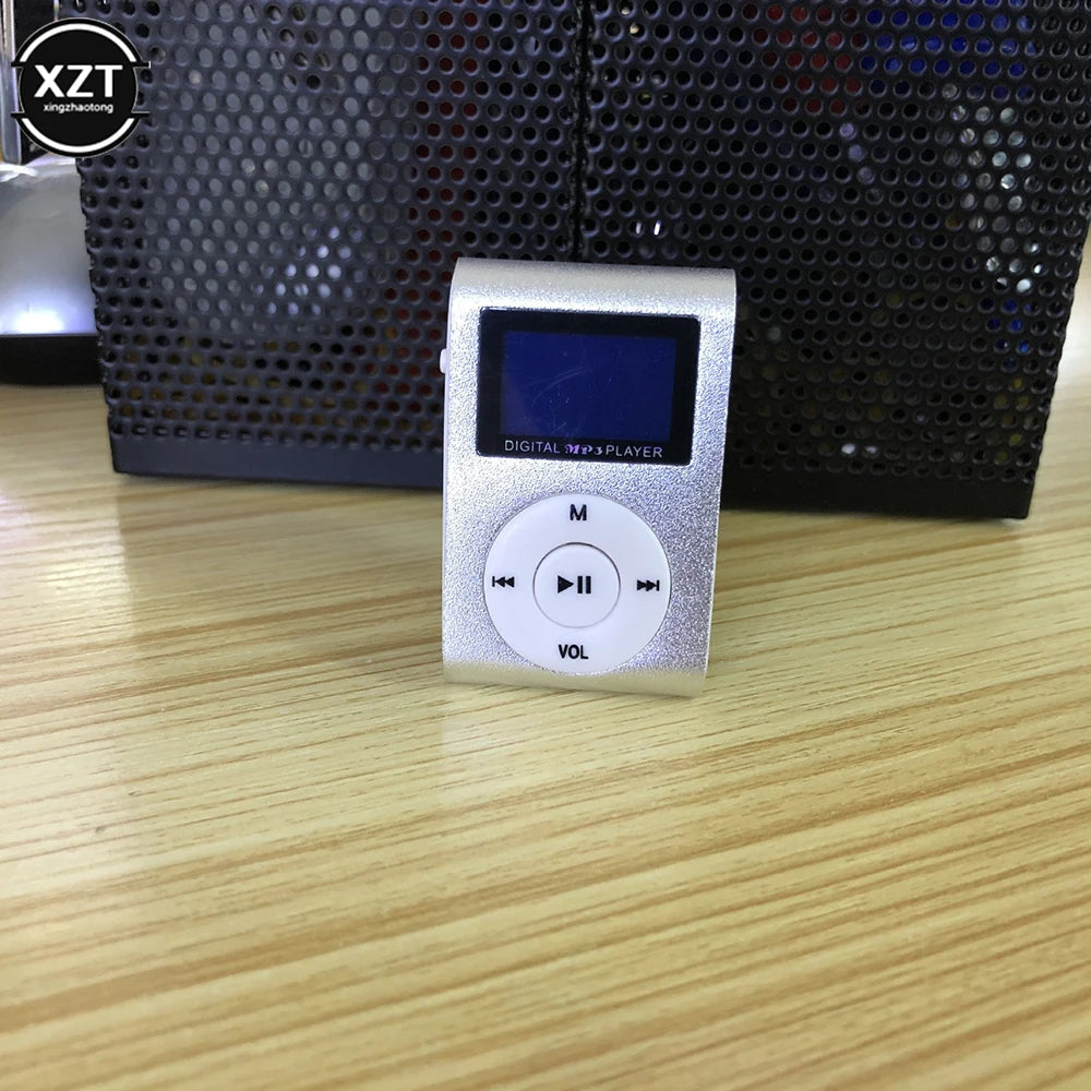 Portable MP3 Music Player Mini Metal Clip MP3 Student Walkman Support Micro SD TF Card LCD Screen Fashion Sport Music Playe Good Vibrations
