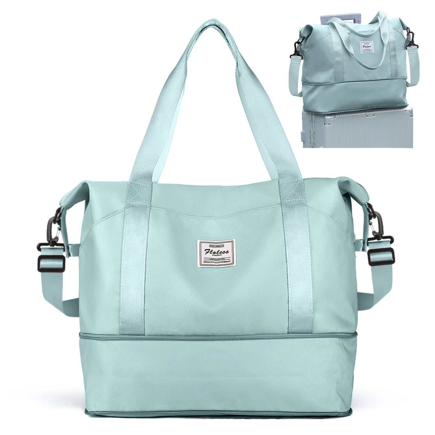 Expandable Travel Duffle Bag for Women Carry On, Weekender Overnight Shoulder Bag,Gym Tote Bag Wet Pocket Delivery Hospital Bag Good Vibrations