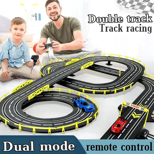 Electric rail car 1:43 double remote control racing track toy automatic racing electric track children Christmas gift Good Vibrations