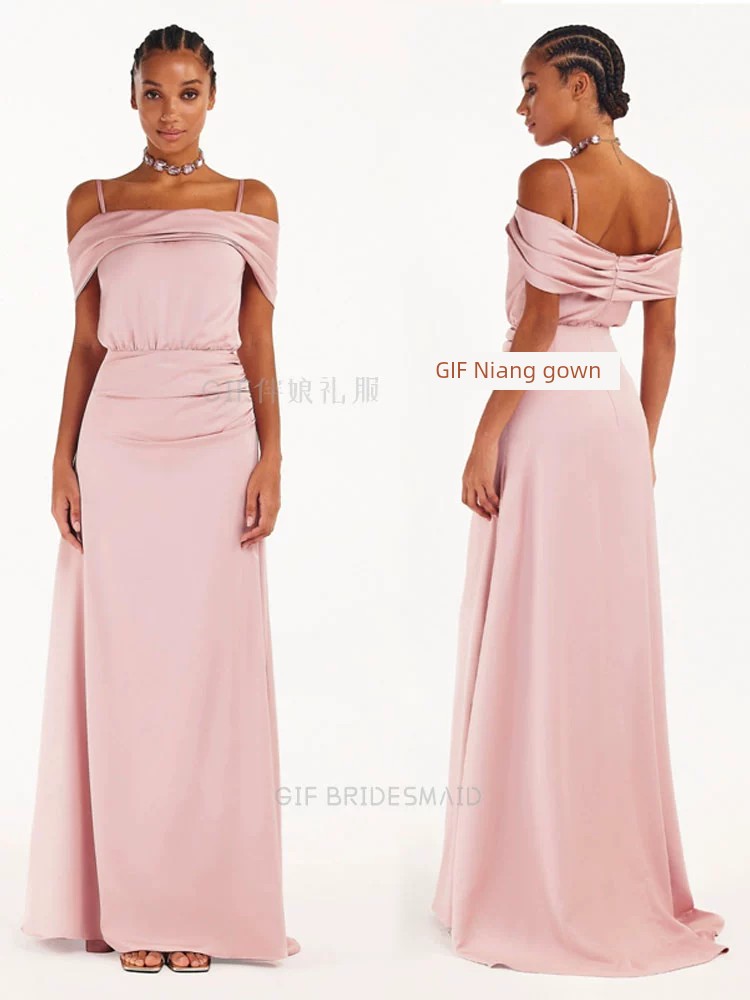 GIF Long Sleeves Daily Niche Style Simple Bridesmaid Dress Good Vibrations