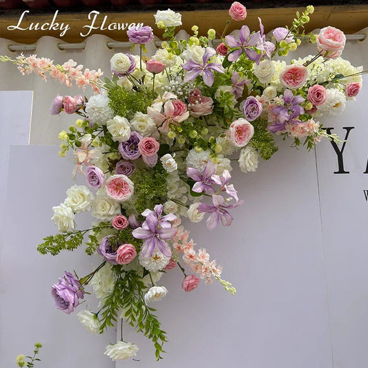 Outdor Wedding Decoration Artificial Flowers Hanging Flower Row Road Leading Flower Ball Floral Backdrop Decor Floor Flower Row Good Vibrations
