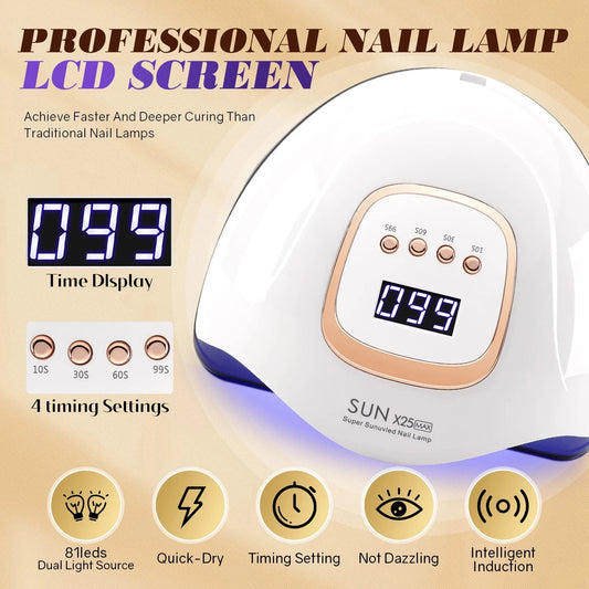 DianaBeauty 380W LED UV Lamp Dryer for Nails Gel Polish Drying Lamp with 4 Timer Setting Auto Sensor Professional Nail Light Good Vibrations