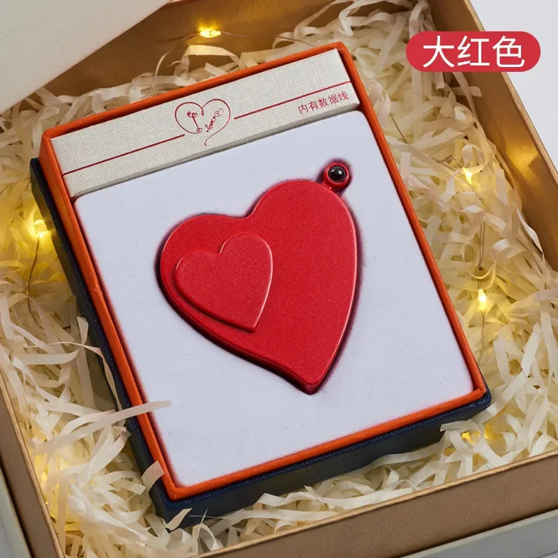Metal Creative Love Double Flame Windproof Red Fire Gas Lighter Side Sliding Tungsten Wire Ignition Electric Lighters Smoking Good Vibrations Adult Super Store