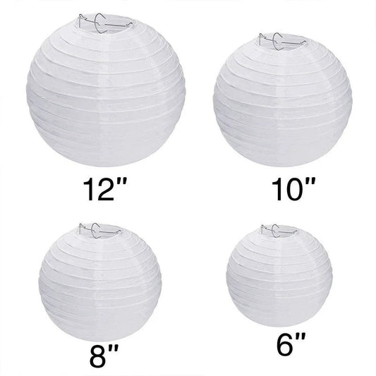 White Chinese Round Paper Lantern Christmas Halloween New Year Festive Party Supplies Wedding Baby Shower Birthday Decoration Good Vibrations
