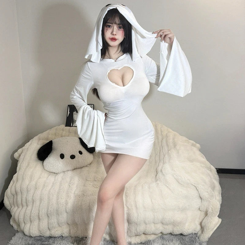 Ghost Girl Cosplay Costume Ghost Princess Holiday Cross Dressing Cosplay Costume Women's Two-Piece Slim Fishtail Halloween Skirt Good Vibrations