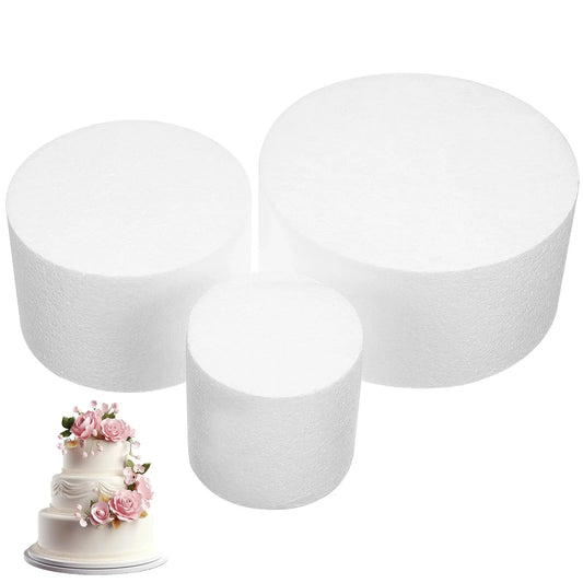 3 Pcs Cake Dummies Cake Models Fake Cake Decors Triple Tier Cake Wedding Cake Rounds Foams Ornament Square Decorate Good Vibrations