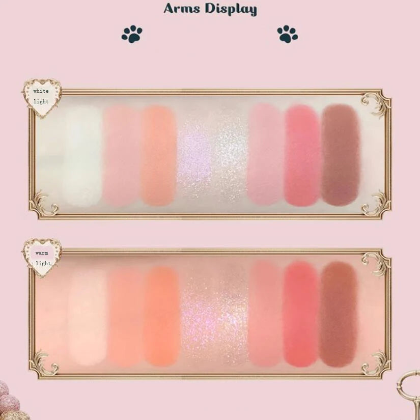 Flower Knows Never's Shop Collection 8 Color Glitter Eyeshadow Palette High Pigmented Eye Makeup Matte Shimmer Eye Shadow Pallte Good Vibrations