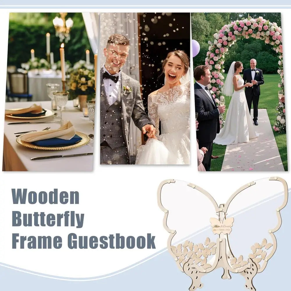 Wooden Wedding Guest Book Wooden Wedding Decorations For Ceremony Elegant Guestbook Keepsakes For Birthday Graduation Good Vibrations