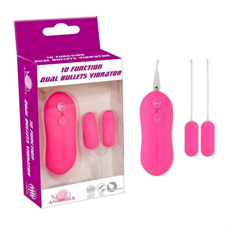 10 Speed Dual Bullet Vibe Vibrator - Double Eggs Toy