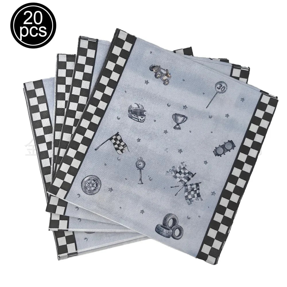Race Car Party Tableware Plates Napkins Cup Two Fast Birthday Party Supplies Boys Racing Themed Two Years Old Party Decorations Good Vibrations
