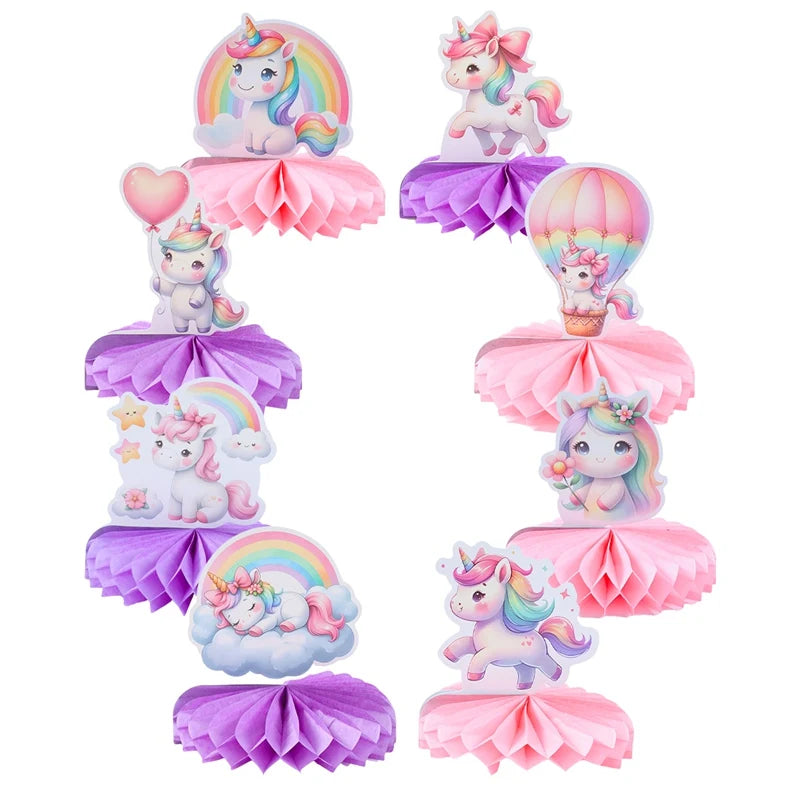 Rainbow Unicorn Honeycomb Ornament Set Rainbow Unicorn Birthday Party Decoration Kids Baby Shower Birthday Party Supplies Good Vibrations