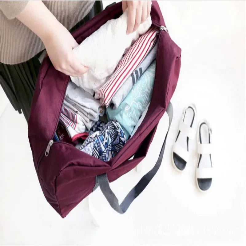 Foldable Travel Duffel Bag for Airlines Carry on Bag for Women and Girls Lightweight Large Capacity Sports Weekend Trip Overnigh Good Vibrations