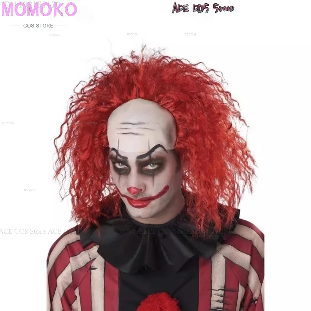 Halloween Horror Scary Clown Nightmere Party Creepy Killer Clown Cosplay Costume Red Wig Party Carnival Women Masquerade Outfit Good Vibrations