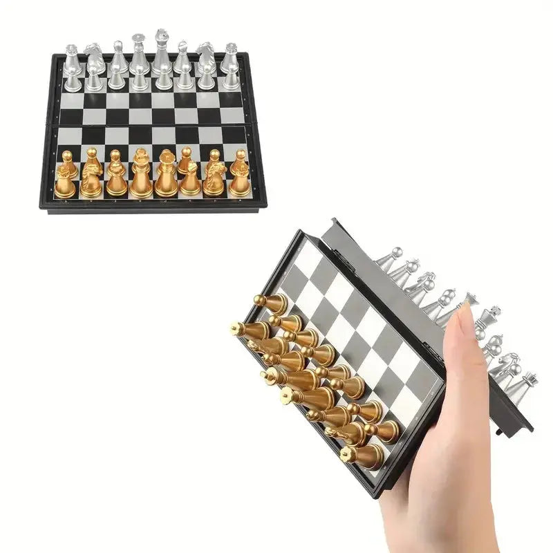 Mini Magnetic Chess Board Game Toys Folding Magnetic Plastic Chessboard Portable Interactive Toy for Kids Adult Birthday Gift Good Vibrations Adult Super Store