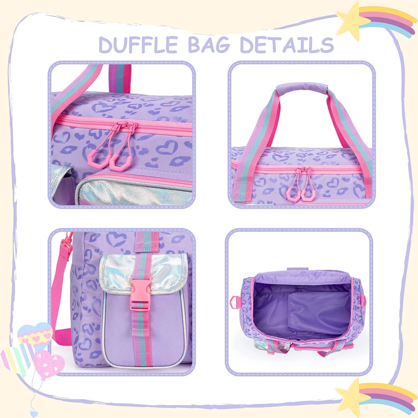 1 Pc Duffle Bag Girls Women Travel Bag Gifts Overnight Bag For Girls Women Tote Bag Sleepover Bag For Girls Gym Dance Bag Good Vibrations