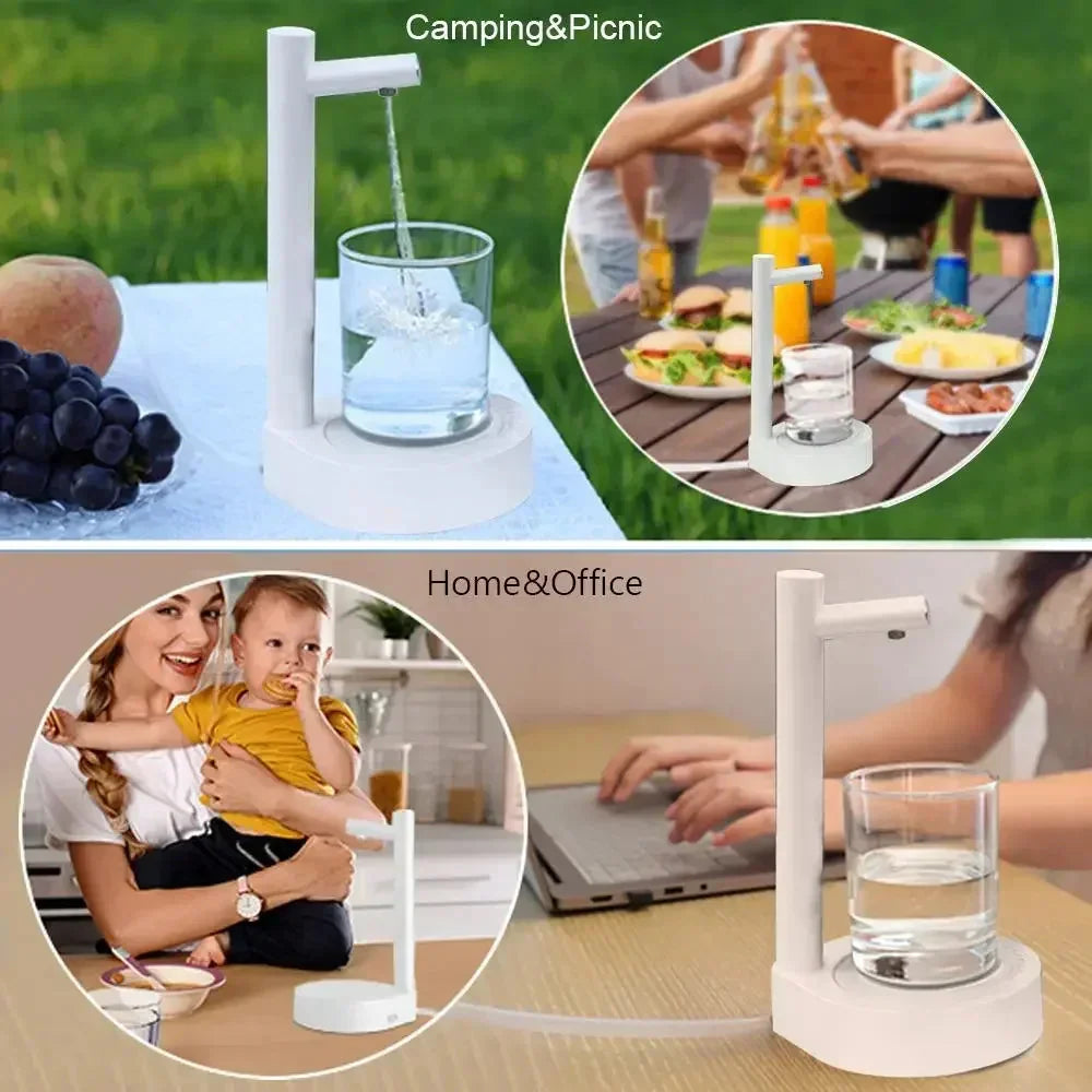 Portable Desktop Electric Water Dispenser Bottle Pump Barreled with USB Charging Automatically Drink for Home Office Outdoor Good Vibrations