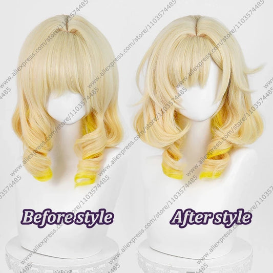 Game Aglaea Cosplay Wig 42cm Long Mixed Color Wigs Heat Resistant Synthetic Hair Good Vibrations