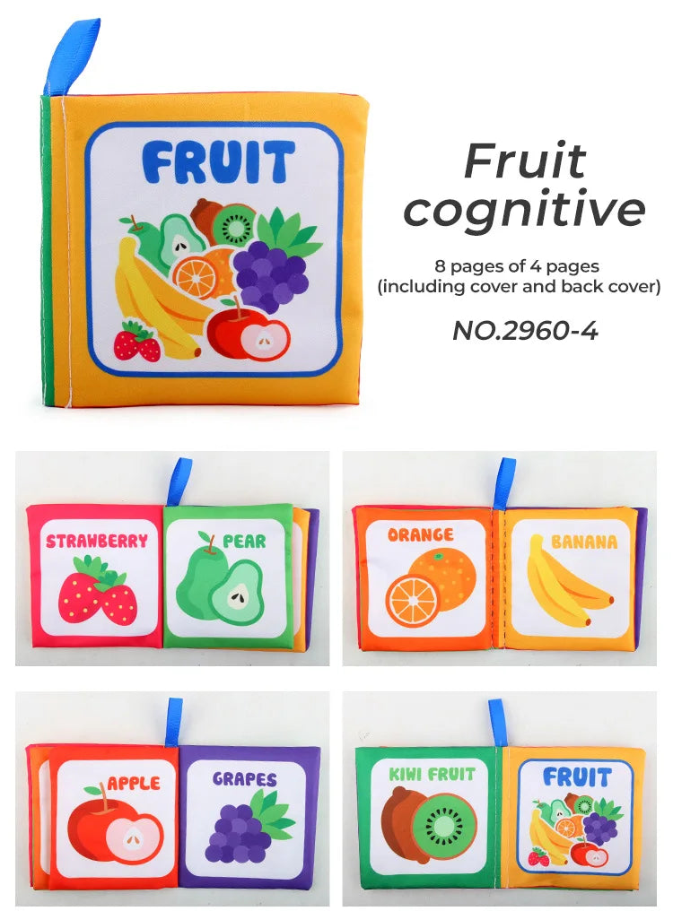 4 Pages Enlightenment Early Learning Books Children Black and White Cloth Book for Kids Montessori Educational Toys Good Vibrations