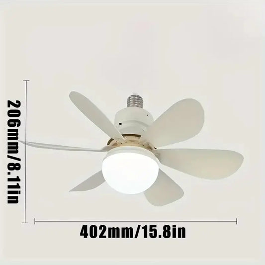 Socket Fan Light With Remote Control Dimmable LED White Socket Ceiling Fan E27 Socket Bulb Bedroom Kitchen Fan Light Good Vibrations