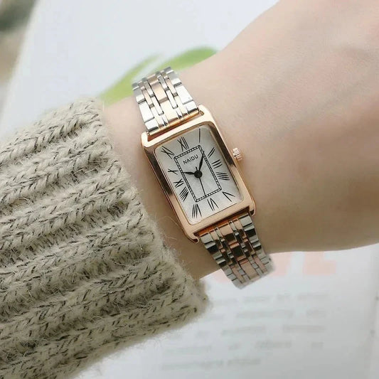 Watches for Women Rectangular Roman Scale Ladies Steel Strap Watch Fashion Trend Thin Strap Quartz Wristwatches Relogio Feminino Good Vibrations