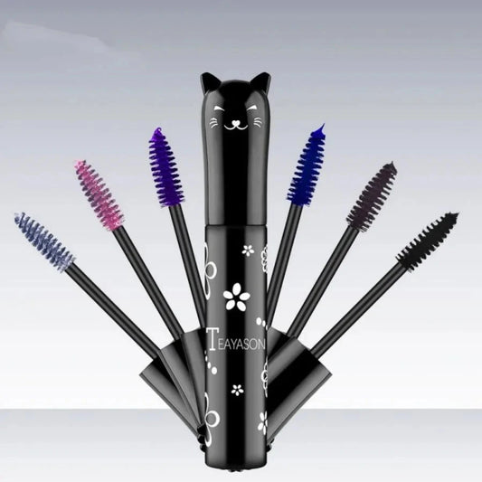 6-Colorful Mascara with Large Brush Head, Easy to Color, Non-Clumping, Non-Fading Mascara, White Purple, Sapphire Blue, Silver Coffee, Not Easy to Smudge, Mascara, Eyebrow Cream Good Vibrations