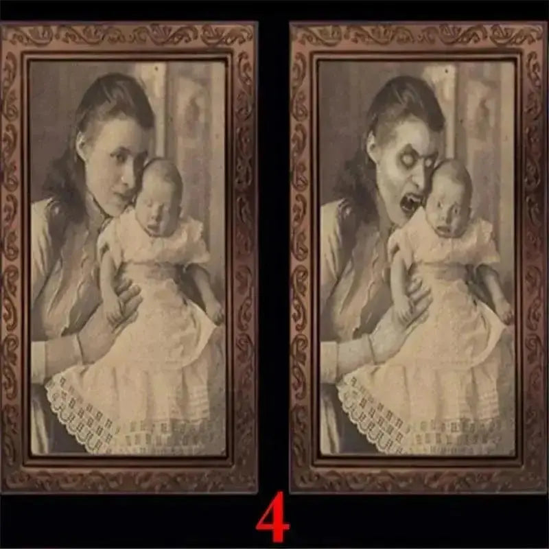 Pretty 3D Changing Face Ghost Picture Frame Halloween Decoration Horror Craft Supplies Haunted House Party Decor Halloween Props Good Vibrations