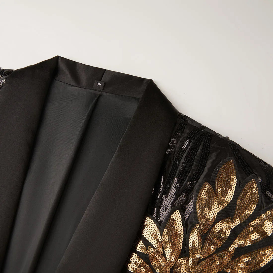 Men's Gold Sequin Applique Fashion Trend Suit Set High-Quality Casual Jacket And Western Pants Two-Piece Ensemble Good Vibrations
