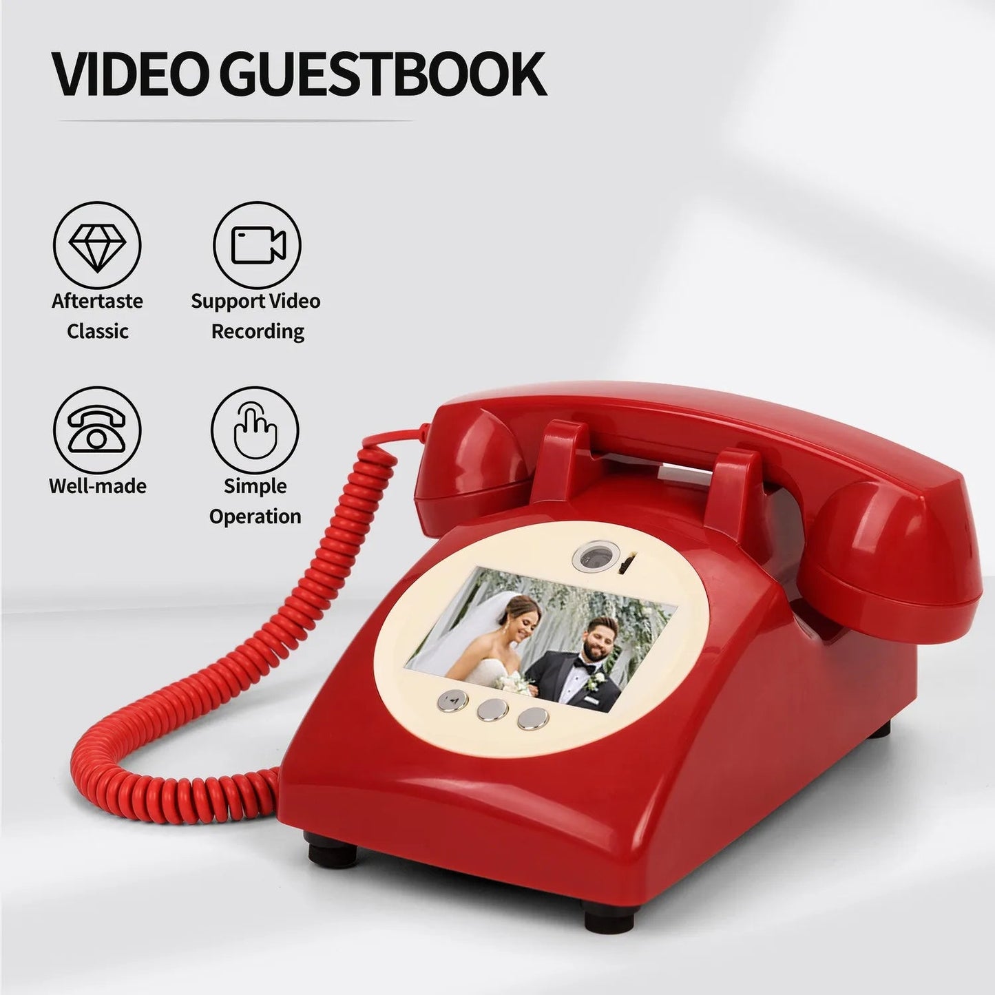 Wedding Audio Video Guestbook Phone Unique Av Guestbook Phone for Weddings Banquet Guest Video Sign-In Phone Party Wishes Video Good Vibrations