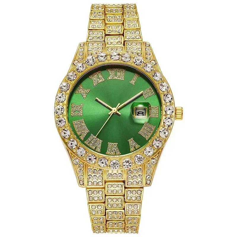 Fashion Full Iced Out Watch for Men Multiple Colors Hip Hop Mens Watch Fashion Cool Bling Diamond Luxury Mens Watches Clock Good Vibrations