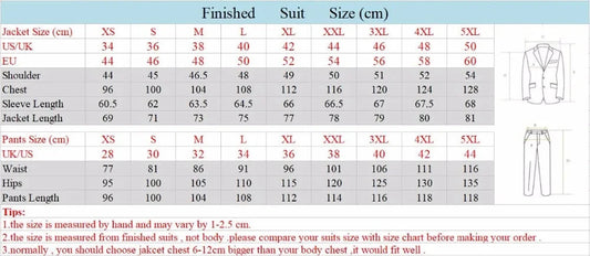 Men's Suit 2 Piece Suit Jacket Pants Formal Wedding Tuxedo Groom Clothes Custom Color Blazer XS-5XL Good Vibrations