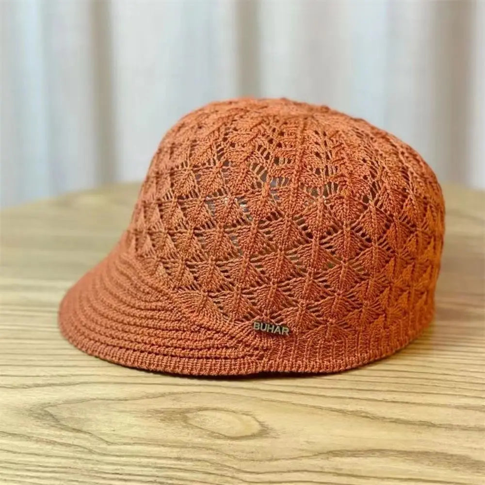 New Hat Women's Spring/Summer Peaked Cap Hollow Design Headband Women's Bucket Hats Beret Hat Good Vibrations
