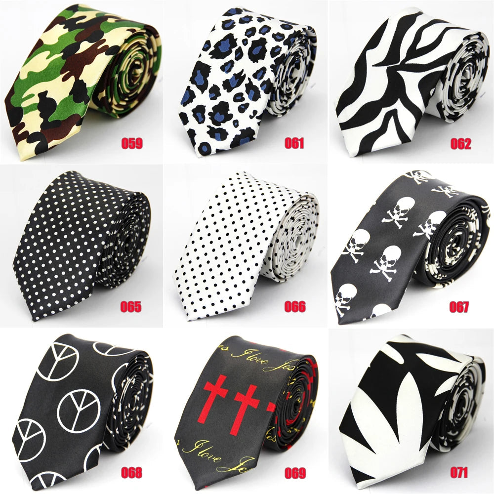 Mens Ties Slim 5cm (2in) Wedding Striped Dots Piano Skulls for Men Women Gravata Corbata Regalos Para Hombres Accessoires Homme Good Vibrations