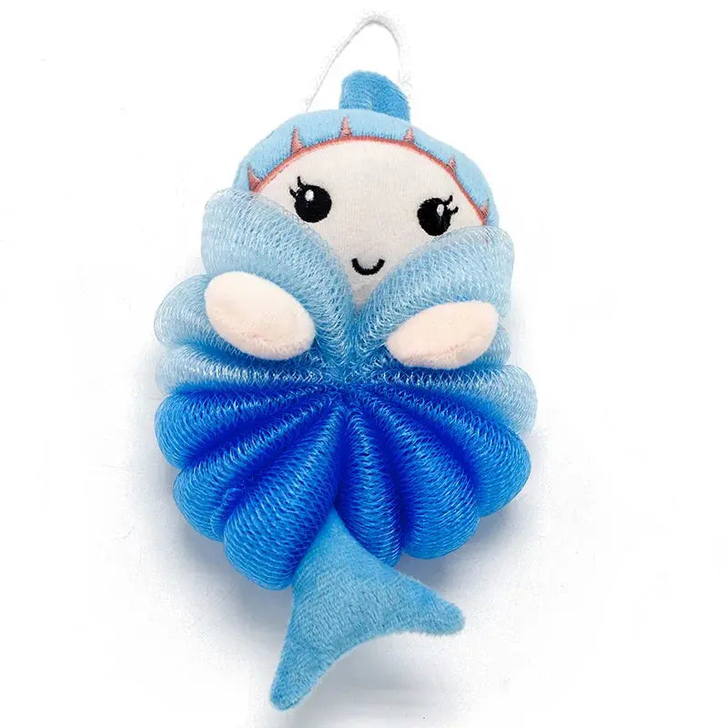 Baby bath flower ball, cute cartoon mermaid for children, soft and non scattering bath ball, bubble net Good Vibrations