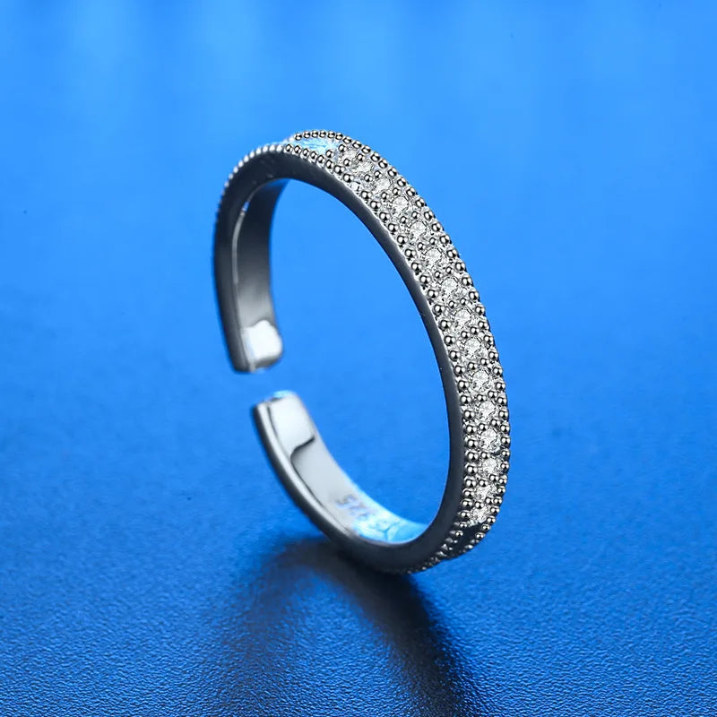925 Sterling Silver Ring Hot AAA Zircon adjustable Size Engagement Rings For Women Wedding Ring Party Fashion Nice Jewelry Gift Good Vibrations