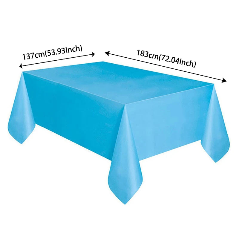 137x183cm Disposable Solid Color Tablecloth Birthday Party Wedding Christmas Table Cover Wipe Covers Rectangle Desk Cloth Decor Good Vibrations