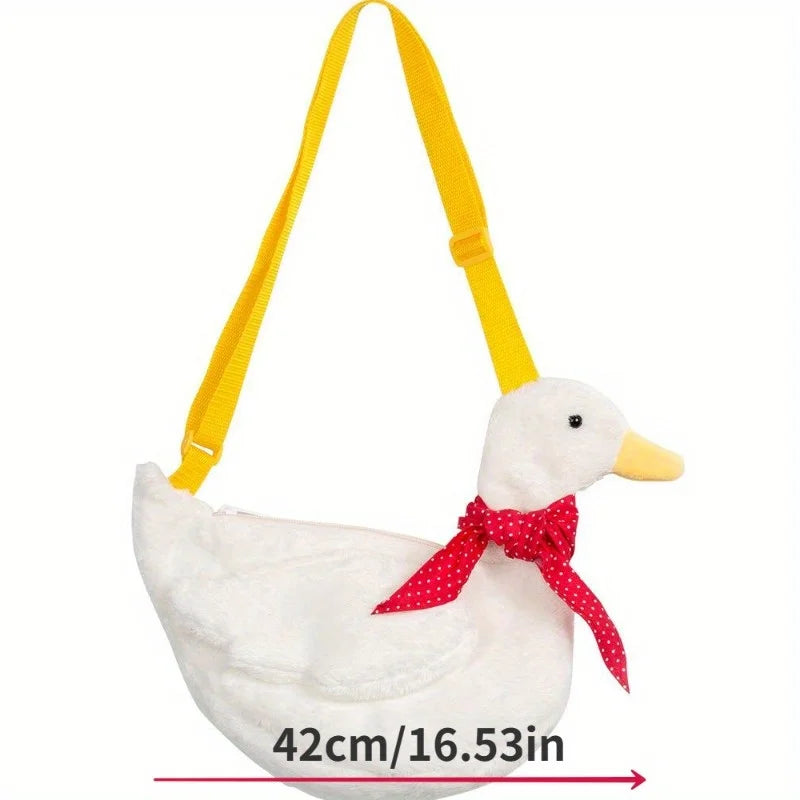 1 Pc Cute Simulation Duck Shoulder Bag Crossbody Plush Big Goose Backpack Purses and Handbags Crossbody Bags for Women Good Vibrations