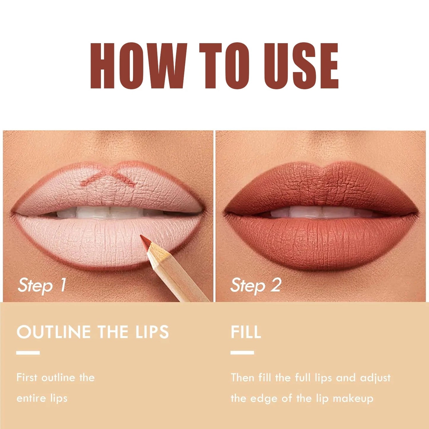 12 color lip enriching lipliner, lip moisturizing, three-dimensional fitting, light, thin, silky and clear lip liner Good Vibrations
