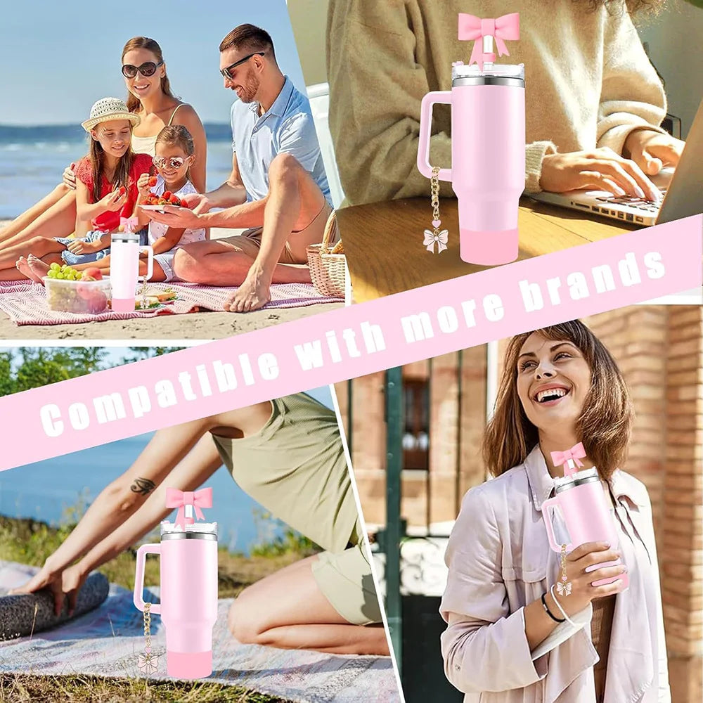 9pcs Cup Accessories for Stanley Spill Proof Stopper 10mm Straw Cover Cap Silicone Boot Charm Chain for 40oz Tumbler Cup Good Vibrations Adult Super Store