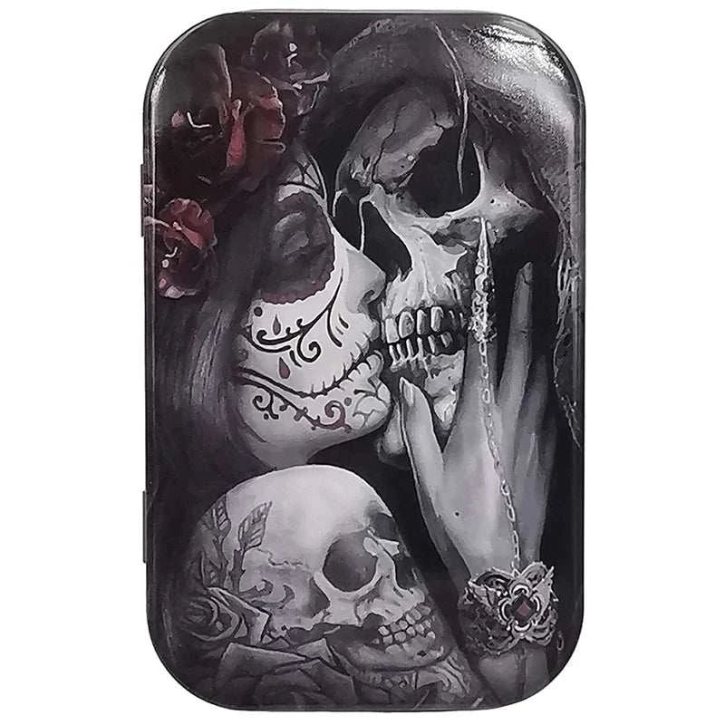 Tinplate Cigarette Case Tobacco Storage Box Flip Cap Humidor Rolling Paper Box Jewelry Candy Coin Key Fishing Organizer Sealed Good Vibrations Adult Super Store