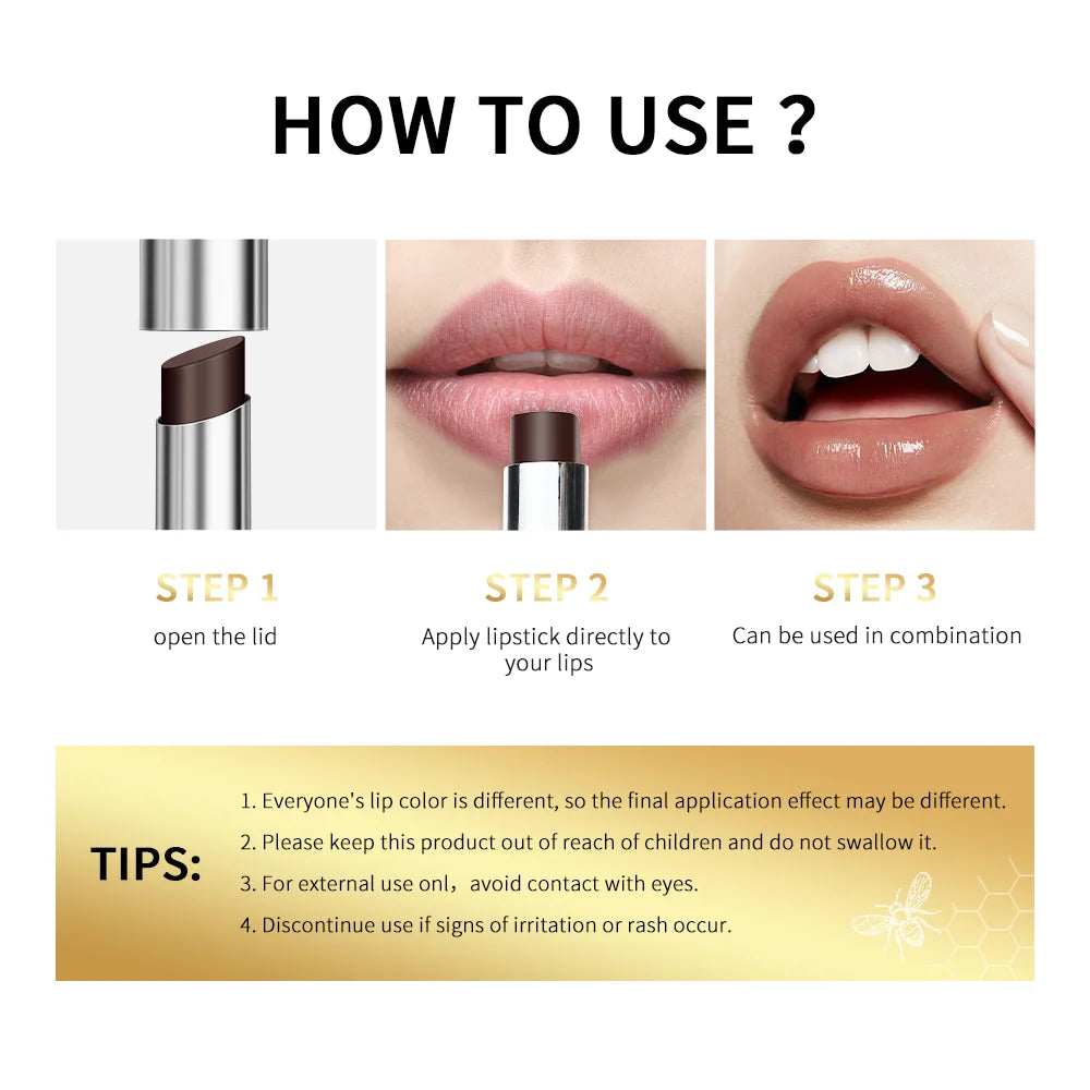 Black Honey Lipstick Long Lasting Moisturizing Natural Lip Plumper Makeup Lip Plumping Gloss Cosmetics Exfoliating for Lip Good Vibrations
