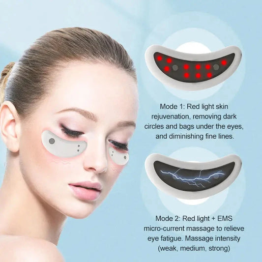 Led Red Light Eye Care Therapy Ems Massager With Gel Patch For Treatment Under Eye Wrinkle Good Vibrations