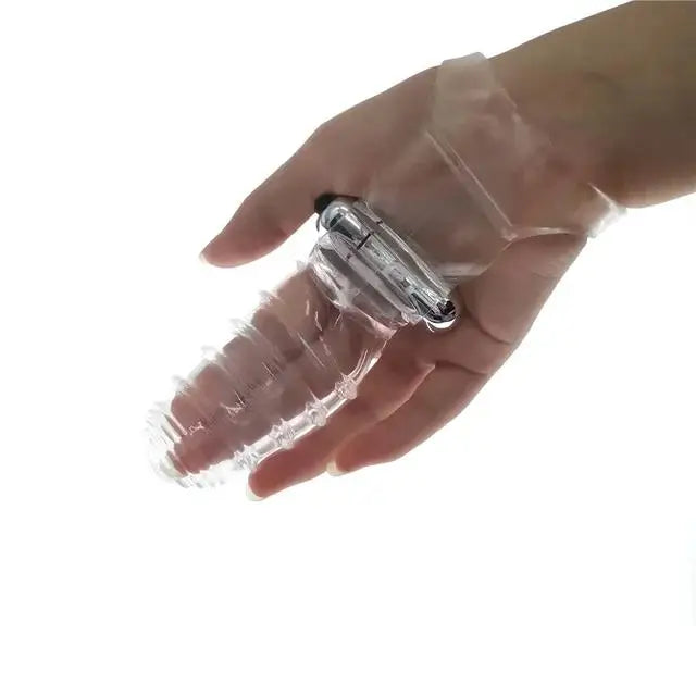Triple Finger Sleeve Vibrator Delay Extender HandJob Clit Stimulate Squirt Brush Woman Orgasm Massager Condom Stick Good Vibrations